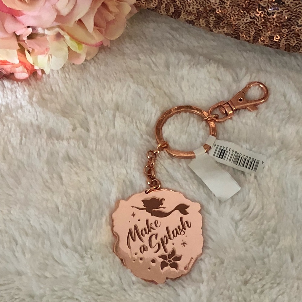 NEW little Mermaid Rose Gold Keychain